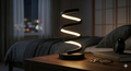 Modern Spiral LED Table Lamp Black – Dimmable, Touch Control, USB, Ideal for Bedroom & Bedside Table