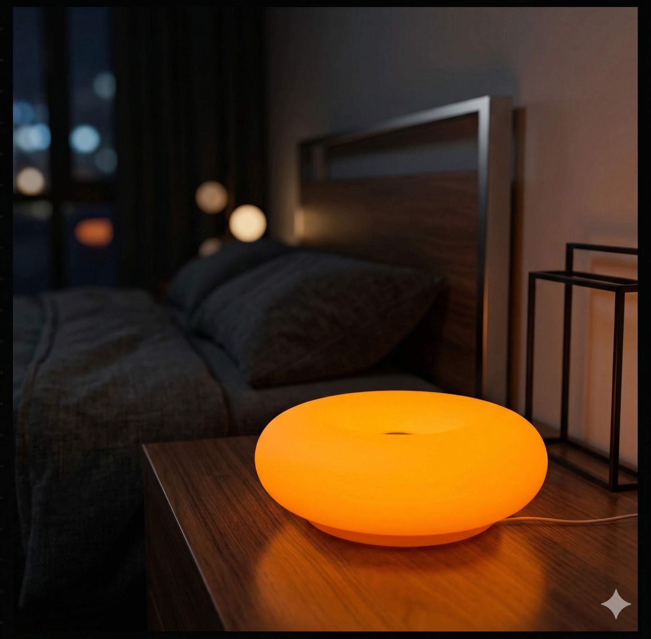 Bauhaus LED Table Lamp Donut Design – USB, Touch Control, Dimmable, RGB, For Bedroom & Living Room