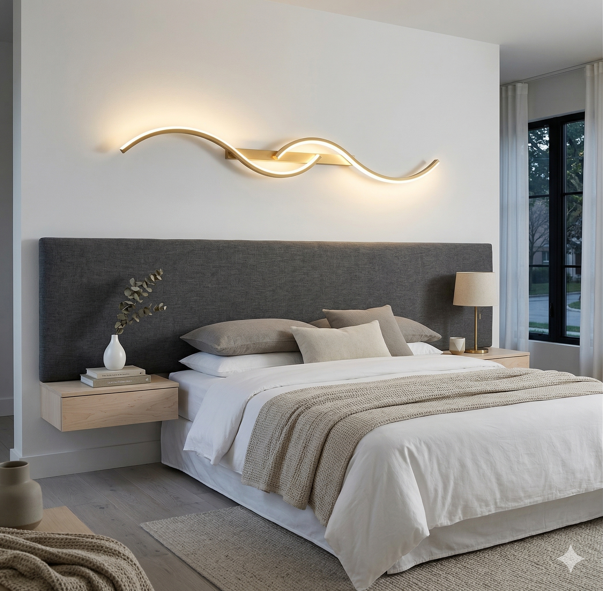 Modern LED Wall Light Long Strip – Minimalist, Aluminum, For Bedroom, Living Room & Hallway