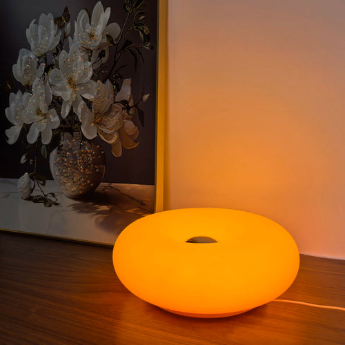 Bauhaus LED Table Lamp Donut Design – USB, Touch Control, Dimmable, RGB, For Bedroom & Living Room